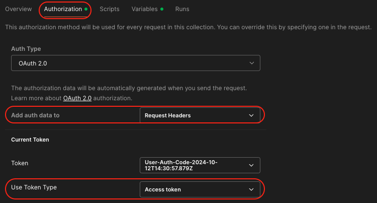 Postman config step 1