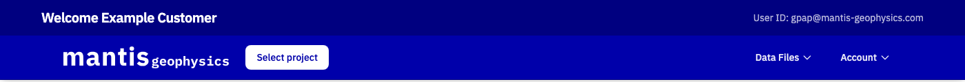 Navigation bar — no active project