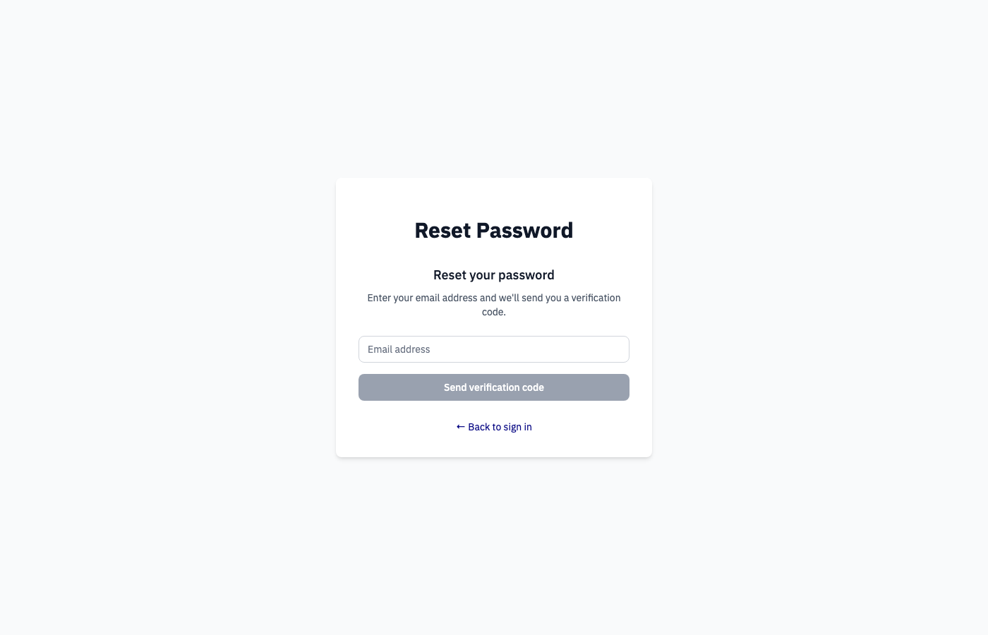 Password reset